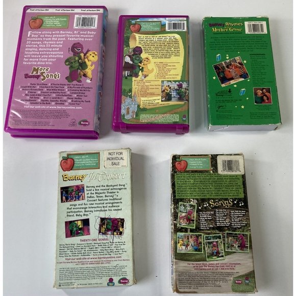 5 Barney VHS Video Tape Sing-Along Musical Castle Songs Concert Mother Goose Lot - Picture 2 of 6